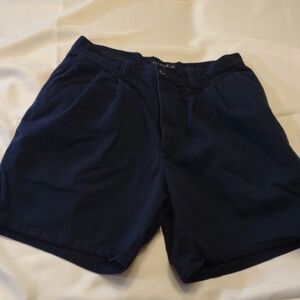 Classic Navy Blue Pleated Shorts By Aviator - Size 40